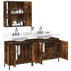 vidaXL 3 Piece Bathroom Cabinet Set Smoked Oak Engineered Wood