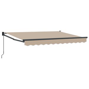 vidaXL Manual Retractable Awning Beige 2.5 x 2 m