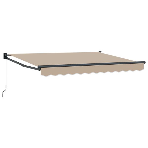 vidaXL Manual Retractable Awning Beige 2.5 x 2 m