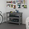 vidaXL Work Bench Grey 110.5x50x80 cm Solid Wood Pine