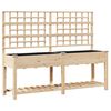 vidaXL Garden Planter Beige 203.5 x 54 x 152.5 cm Solid Fir Wood