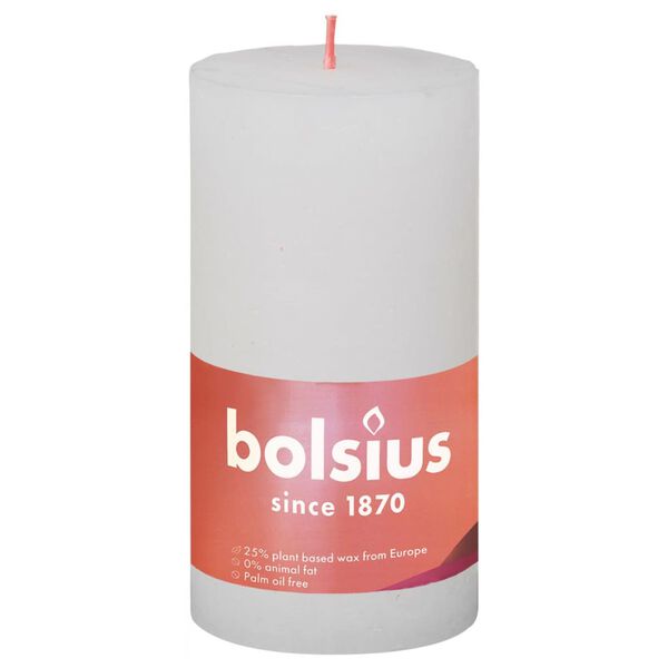 Bolsius Rustic Pillar Candles Shine 4 pcs 130x68 mm Cloudy White