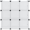 vidaXL Storage Cube Organiser with 9 Cubes and Doors Transparent PP
