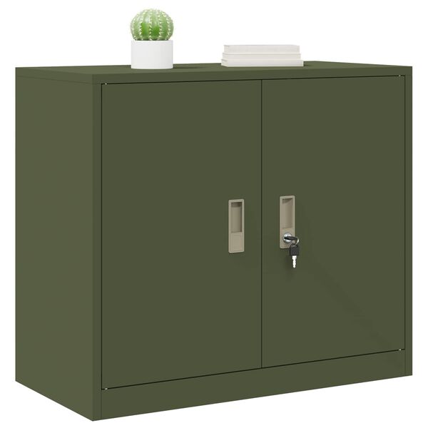 vidaXL Storage Cabinet Olive Green 80 x 40 x 70 cm Steel