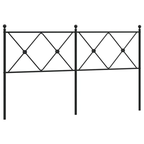 vidaXL Metal Replace Headboard Black 150cm