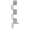 vidaXL Wall Corner Shelf Concrete Grey 32x32x127,5 cm Engineered Wood