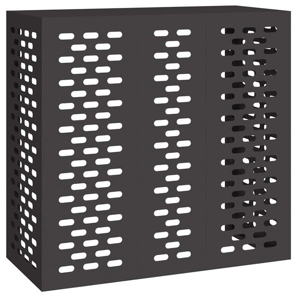 vidaXL Air Conditioner Cover Black 110 x 50 x 105 cm Steel