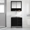 vidaXL Bathroom Cabinet Black Oak 65 x 33 x 60 cm Engineered Wood