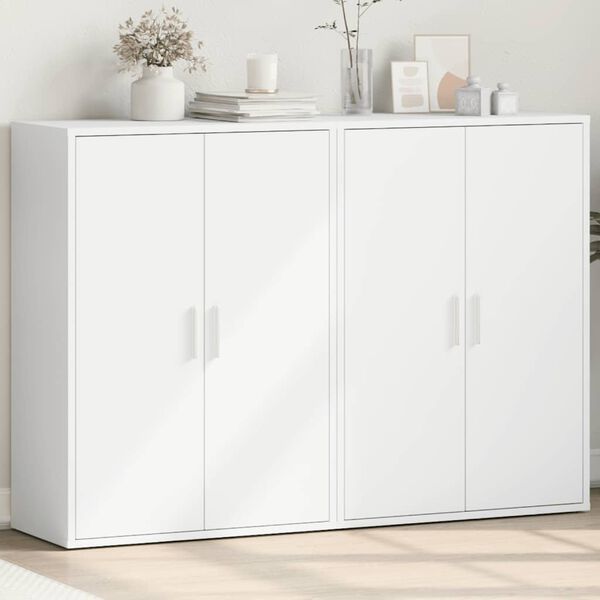vidaXL Sideboards 2 pcs White 60x31x84 cm Engineered Wood
