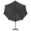 vidaXL Cantilever Garden Parasol with Pole and LED Lights Anthracite 300 cm