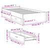 vidaXL Bed Frame with Drawers without Mattress White 75x190 cm Small Single