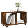 vidaXL Rolling Cabinet Smoked Oak 72x33x42.5 cm Engineered Wood