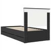 vidaXL Bed Frame with Drawer Black 75 x 190 cm Engineer Wood