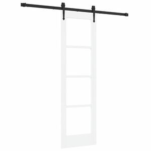 vidaXL Sliding Door 61 x 198.5 cm Solid Pine Wood and Glass White