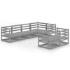 vidaXL 7 Piece Garden Lounge Set Grey Solid Pinewood