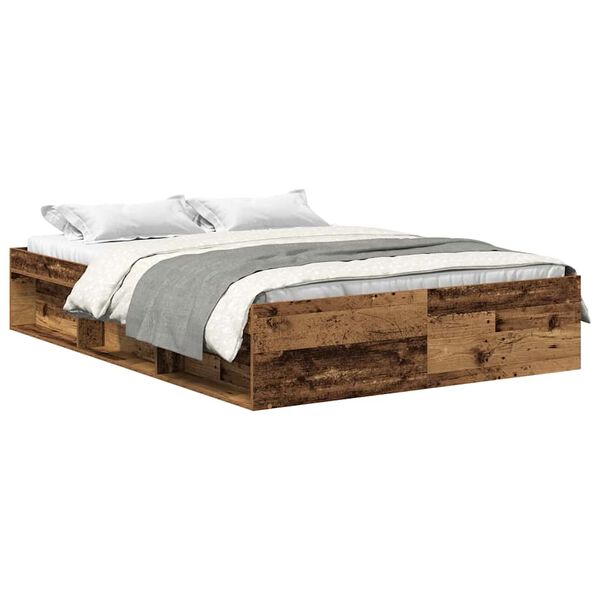 vidaXL Bed Frame without Mattress Old Wood 160x200cm Engineered Wood