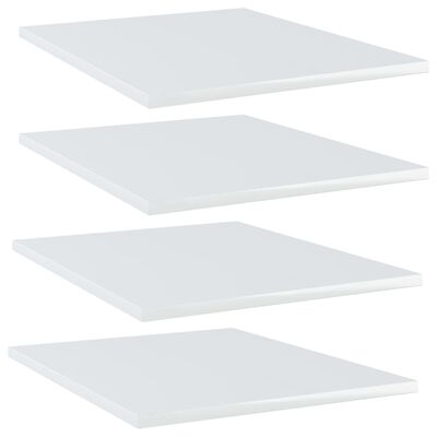 vidaXL Bookshelf Boards 4 pcs High Gloss White 40x50x1.5 cm Engineered Wood