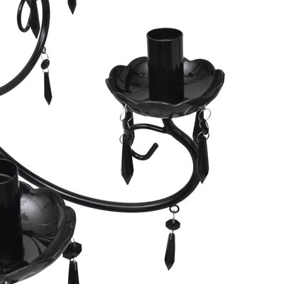 Pendant Ceiling Lamp Elegant Chandelier Black 6 Bulb Sockets