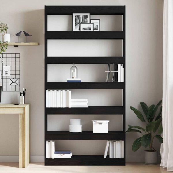 vidaXL Book Cabinet Black Oak 100 x 30 x 198 cm Engineered Wood