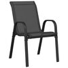 vidaXL Stackable Garden Chairs 6 pcs Black Textilene Fabric
