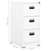 vidaXL Filing Cabinet White 46x62x102.5 cm Steel