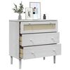 vidaXL Drawer Cabinet SENJA Rattan Look White 80x40x80 cm Solid Wood Pine
