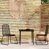vidaXL 3 Piece Garden Dining Set Black