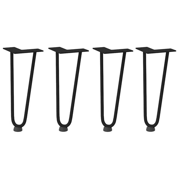 vidaXL Hairpin Legs for Coffee Table 4 pcs Black 30 cm Solid Steel