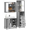 vidaXL 3 Piece Bathroom Furniture Set Grey Sonoma Engineered Wood