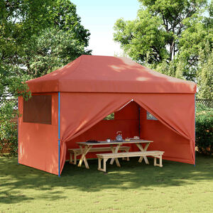 vidaXL Party Tent Terracotta with Blue Frame Oxford Fabric