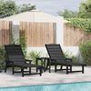 vidaXL Garden Lounge Furniture 3 pcs Black 38 x 38 x 46cm Polyethylene