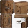vidaXL Wall Mounted Cabinet Old Wood 34.5 x 34 x 90 cm