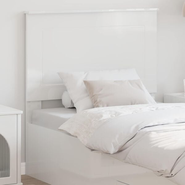 vidaXL Headboard with Headboard Gloss White 100 cm Engineered Wood
