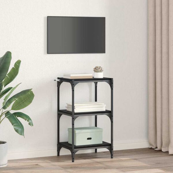 vidaXL Book Cabinet Black oak 40 x 33 x 70.5 cm Engineered wood