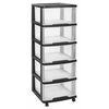 Curver "Essentials" Drawer Cabinet 100L Transparant and Black