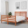 vidaXL Bed Frame with Headboard Wax Brown 140 x 200 cm