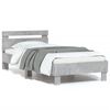 vidaXL Bed Frame without Mattress with Headboard Concrete Grey 90x200 cm