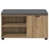 vidaXL Hall Bench with Cushion Plain Artisan Oak 80 x 38 x 46 cm