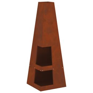 vidaXL Fire Bowl Rusty 35 x 35 x 100 cm