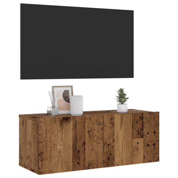 vidaXL Wall Mounted TV Cabinet Old Wood 80x30x30 cm Engineered Wood