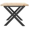 vidaXL Coffee Table X-Frame 80x50x40.5 cm Solid Wood Pine and Steel