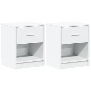 vidaXL Bedside Cabinets 2 pcs with Drawer White 40x34x50 cm