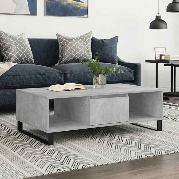 vidaXL Coffee Table Concrete Grey 104x60x35 cm Engineered Wood
