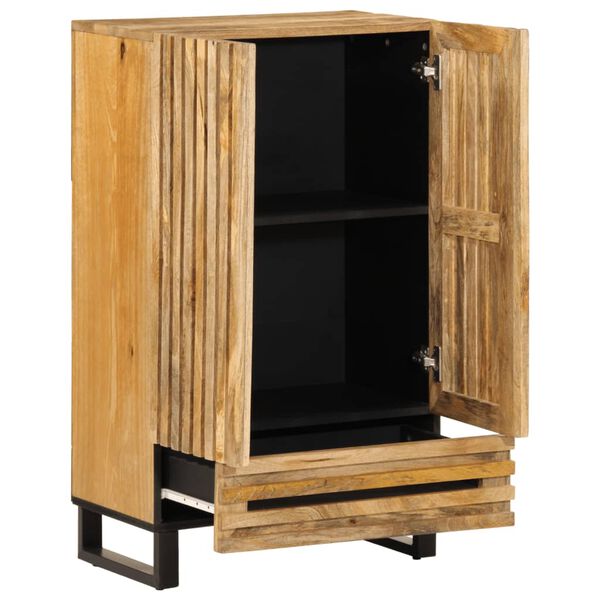 vidaXL Highboard 60x34x100 cm Solid Wood Rough Mango
