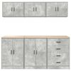 vidaXL Garage Cabinets 6 pcs Concrete Grey Engineered Wood