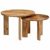 vidaXL Nesting Tables 2 pcs Brown Solid Mango Wood