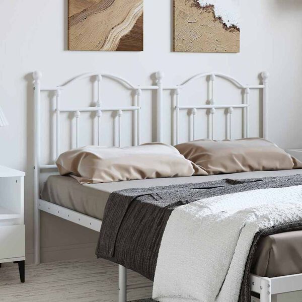vidaXL Metal Replace Headboard White 135 cm