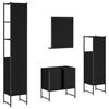 vidaXL 4 Piece Bathroom Cabinet Set Black Engineered Wood