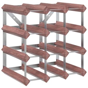 vidaXL Wine Rack for 12 Bottles Brown Solid Wood Pine
