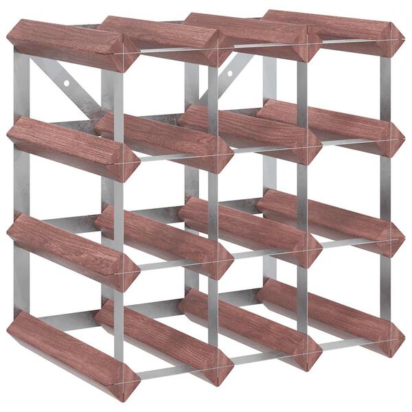 vidaXL Wine Rack for 12 Bottles Brown Solid Wood Pine